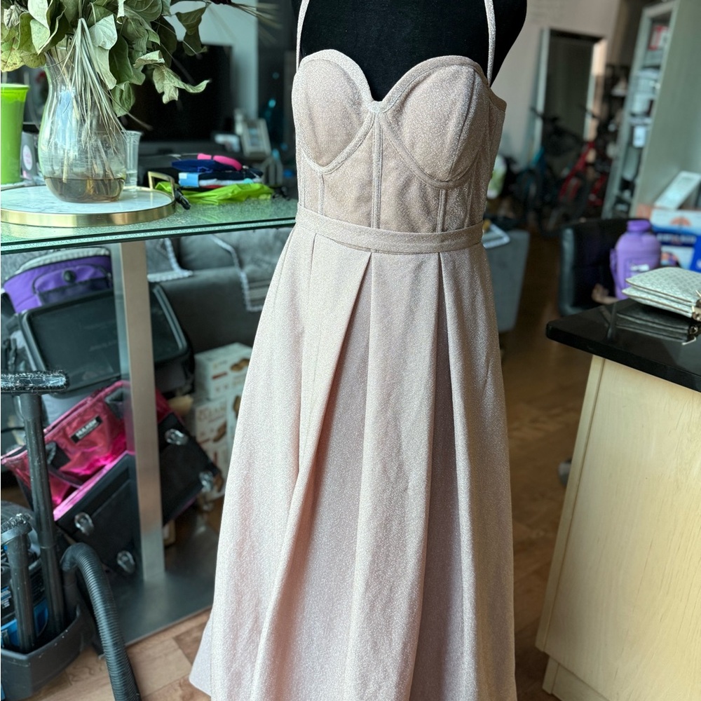 Elegant Strapless Cream Dress